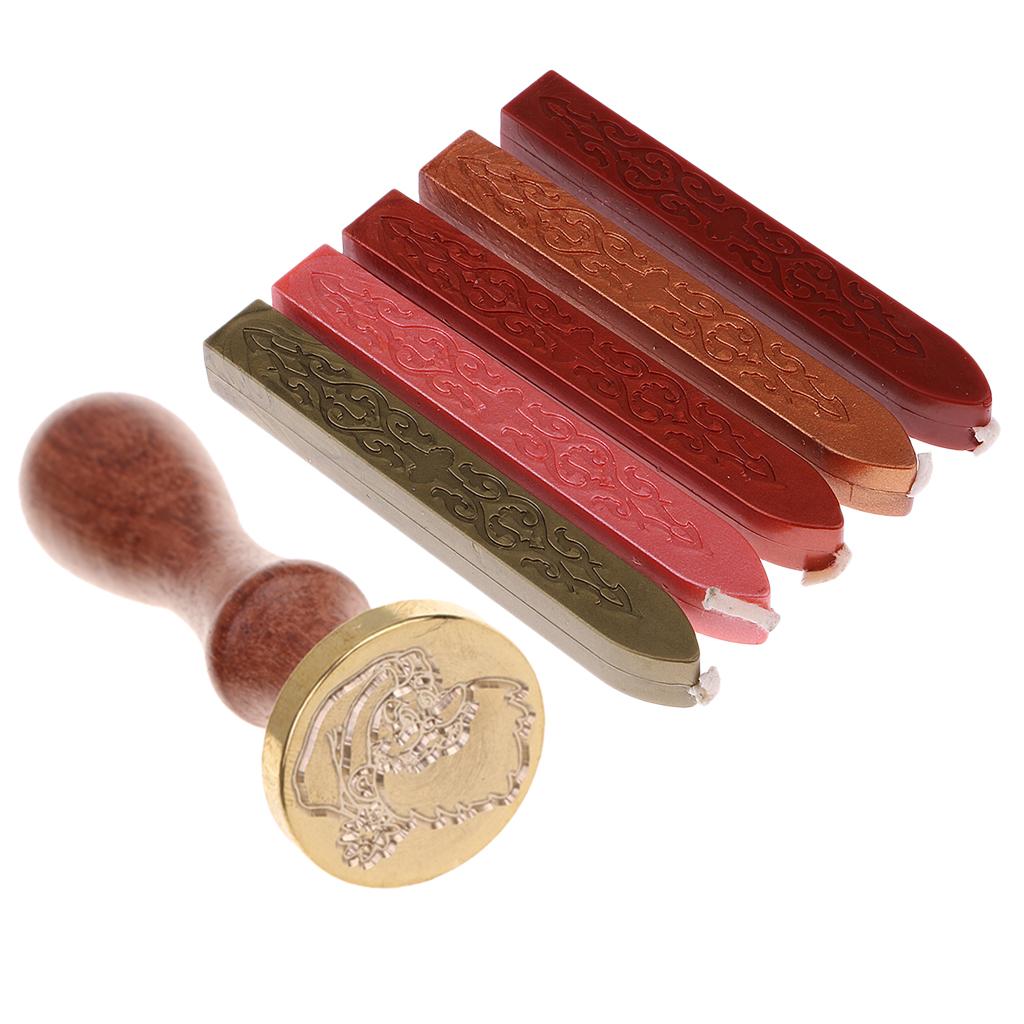 Classic Sealing Wax Stamp Santa Claus + Stick Wick Cord for Party Invitation