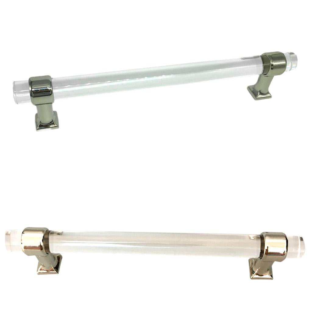 2xAcrylic Door Pull Knob Drawer Cabinet Cupboard Handle Hardware 128mm&160mm