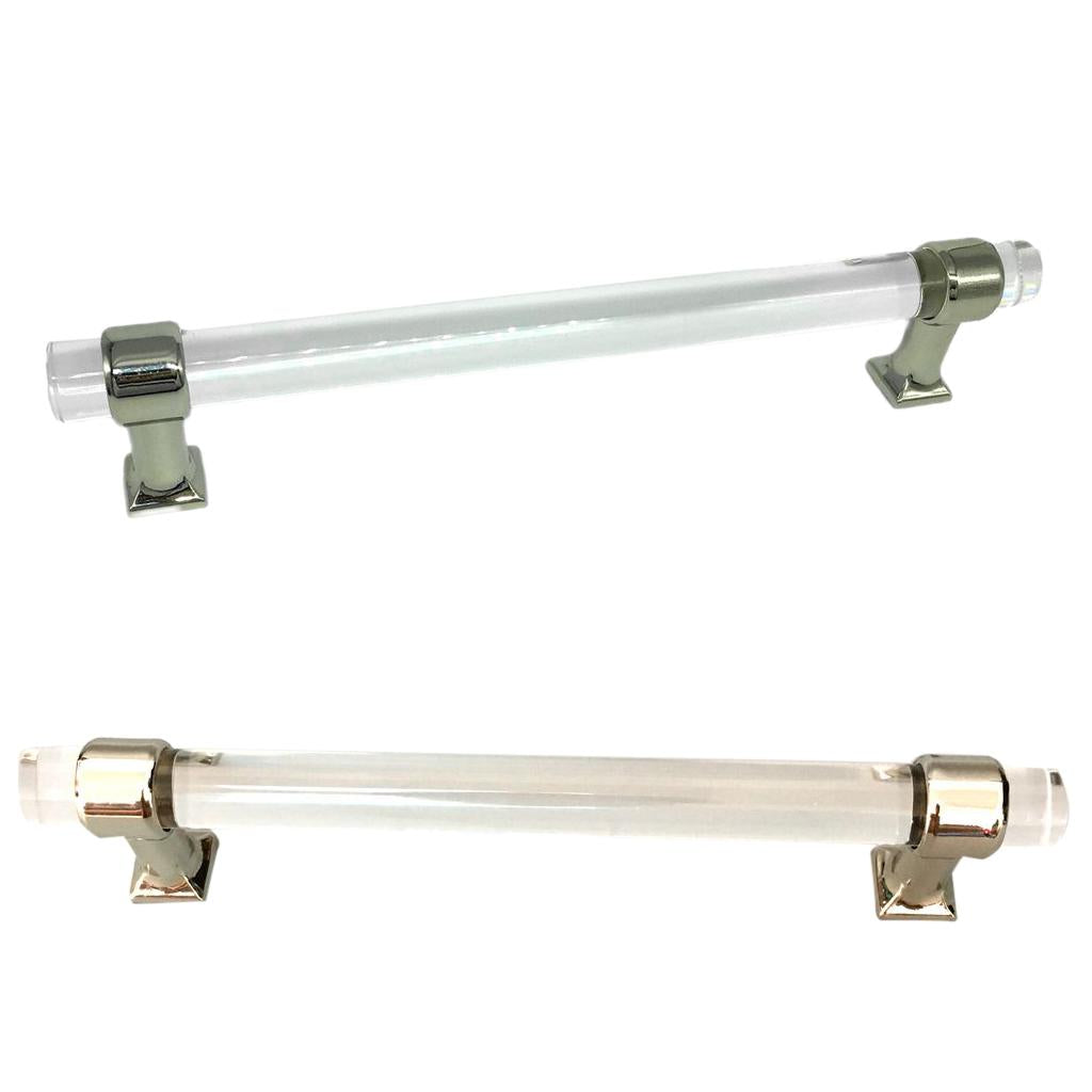 2xAcrylic Door Pull Knob Drawer Cabinet Cupboard Handle Hardware 128mm&160mm