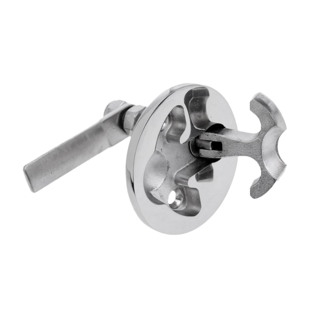 4 Pack Stainless Steel Boat Hatch Turning Lock Latch Pull Lift Ring T-Handle