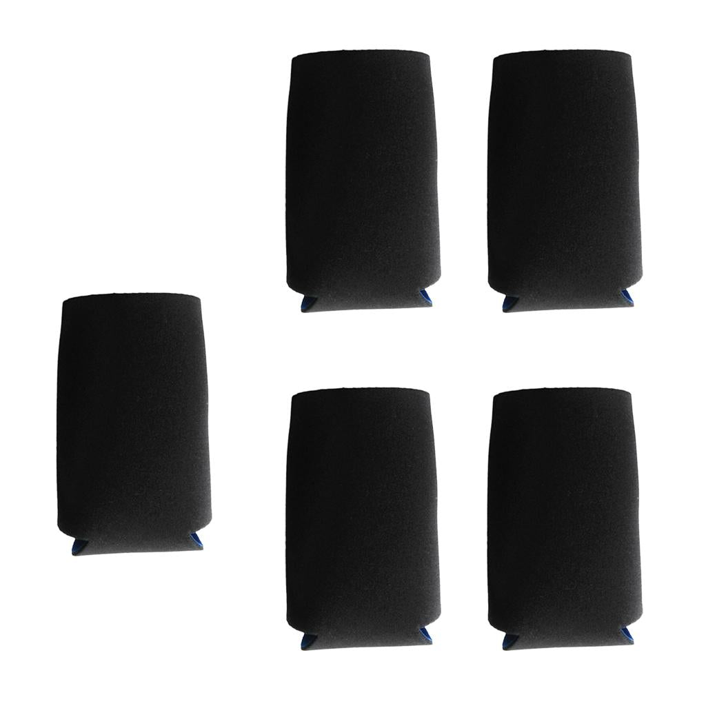 5 Pieces Neoprene Cooling Beer Drinks Bottle Tin Cooler Sleeve Holder Black