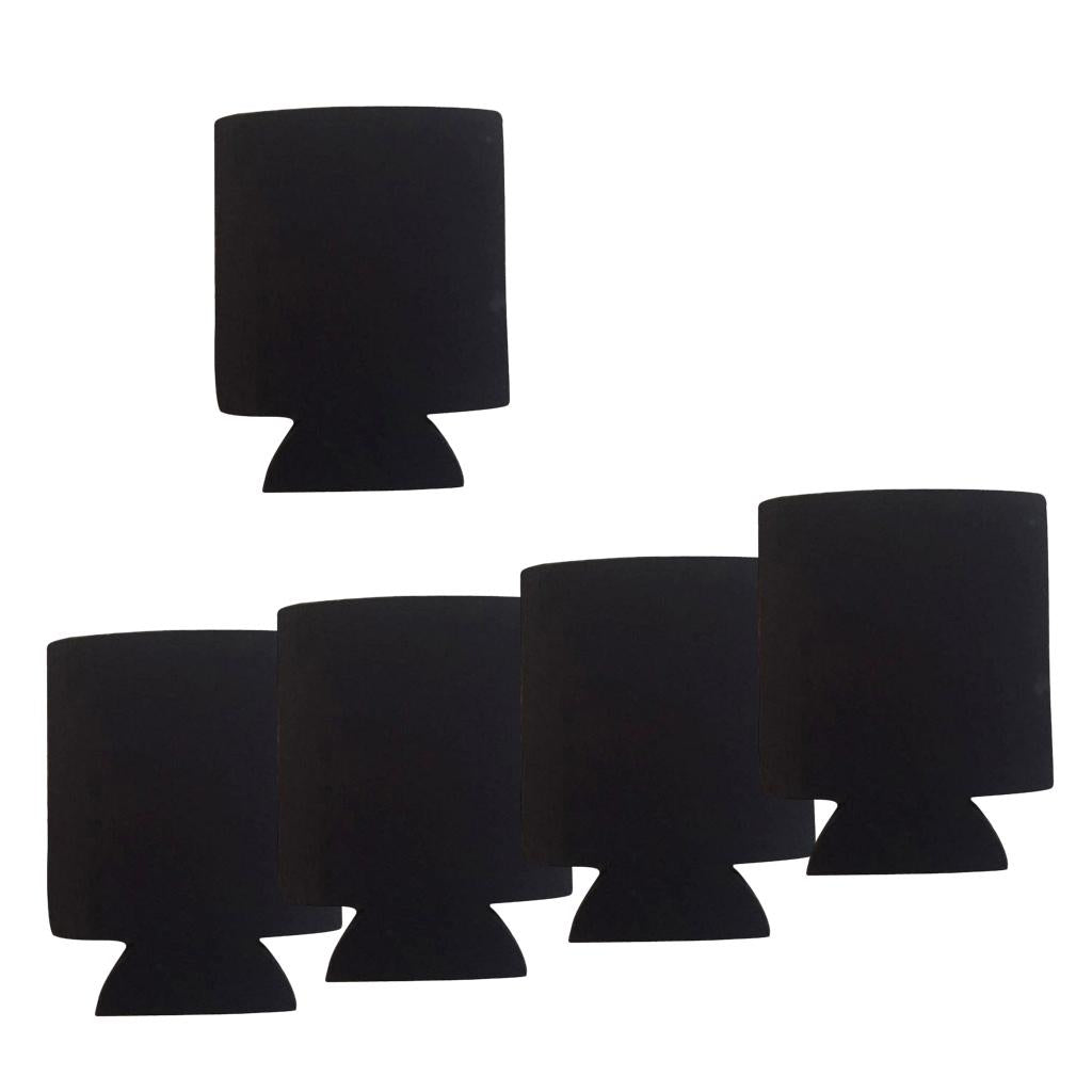 5 Pieces Neoprene Cooling Beer Drinks Bottle Tin Cooler Sleeve Holder Black