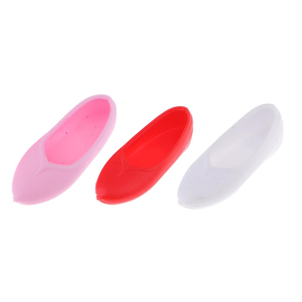 3 Pairs 1/6 Flat Shoes Boots for Blythe Pullip Licca Azone Dolls Accessories