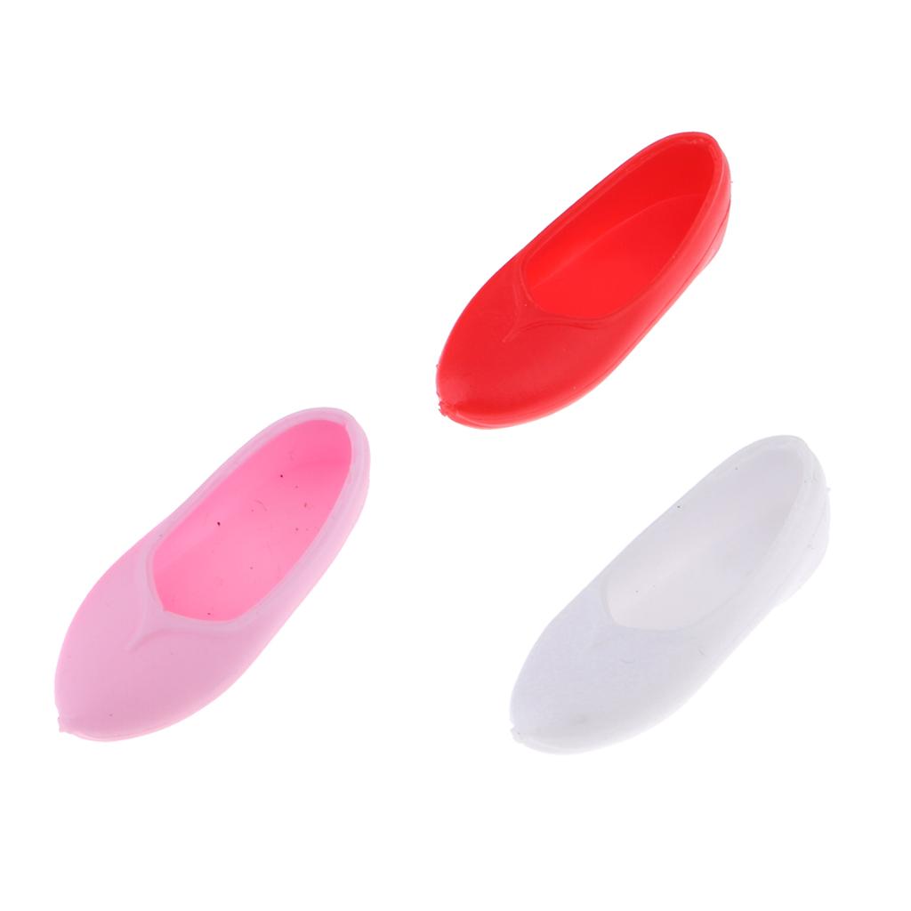 3 Pairs 1/6 Flat Shoes Boots for Blythe Pullip Licca Azone Dolls Accessories