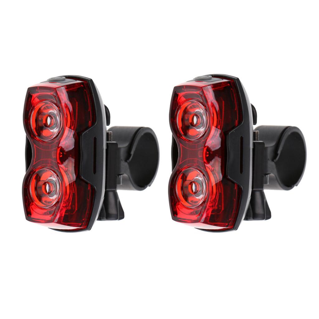 2pc LED Night Cycling Bike Tail Light Safety Warning Bicycle Rear Light Lamp