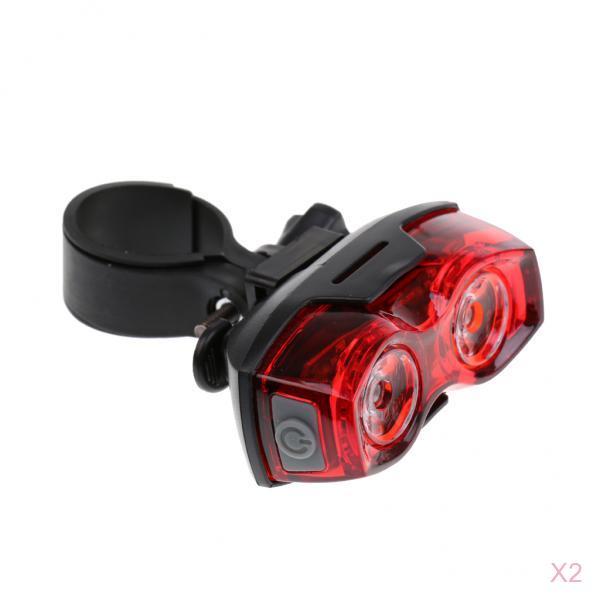 2pc LED Night Cycling Bike Tail Light Safety Warning Bicycle Rear Light Lamp