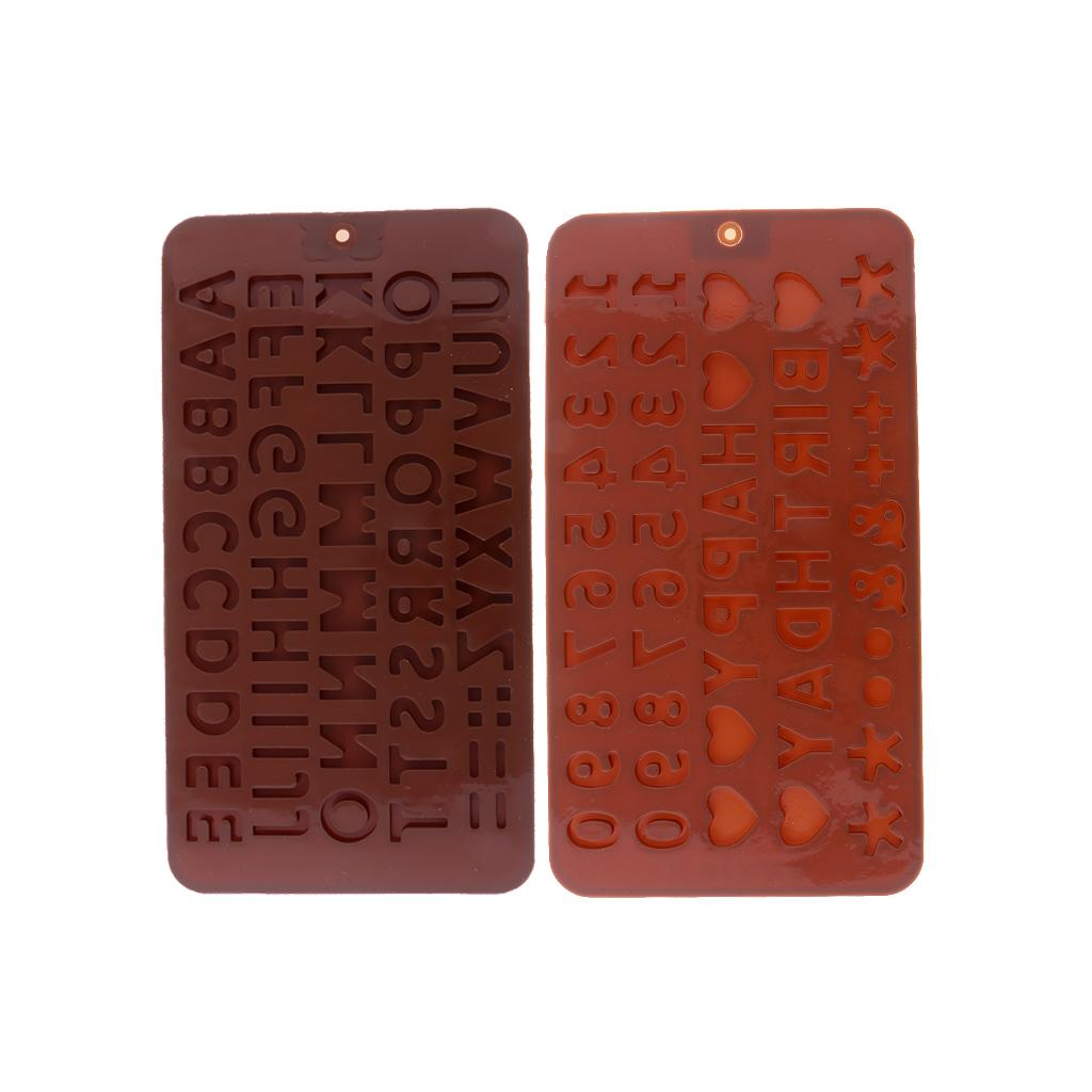 2pcs Alphabet Letter Number Silicone Fondant Mold Cake Chocolate Baking Tool
