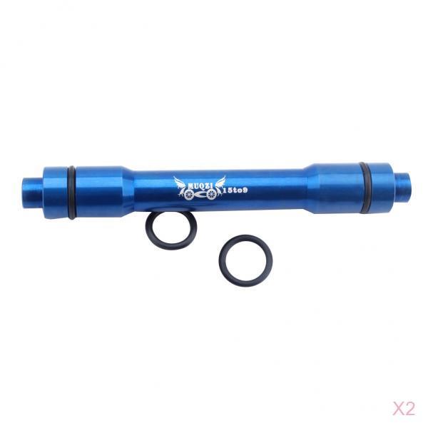 2x Bike 15mm to 9mm Thru Axle Quick Release Hub Conversion Skewer Adapter