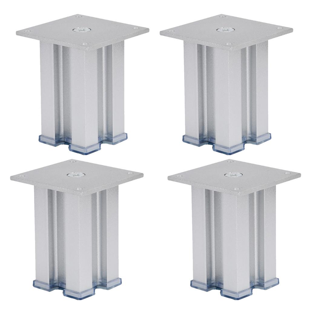 Aluminum Alloy Sofa Leg Furniture Plinth Stand Feet for Cupboard Cabinet 12cm Silver