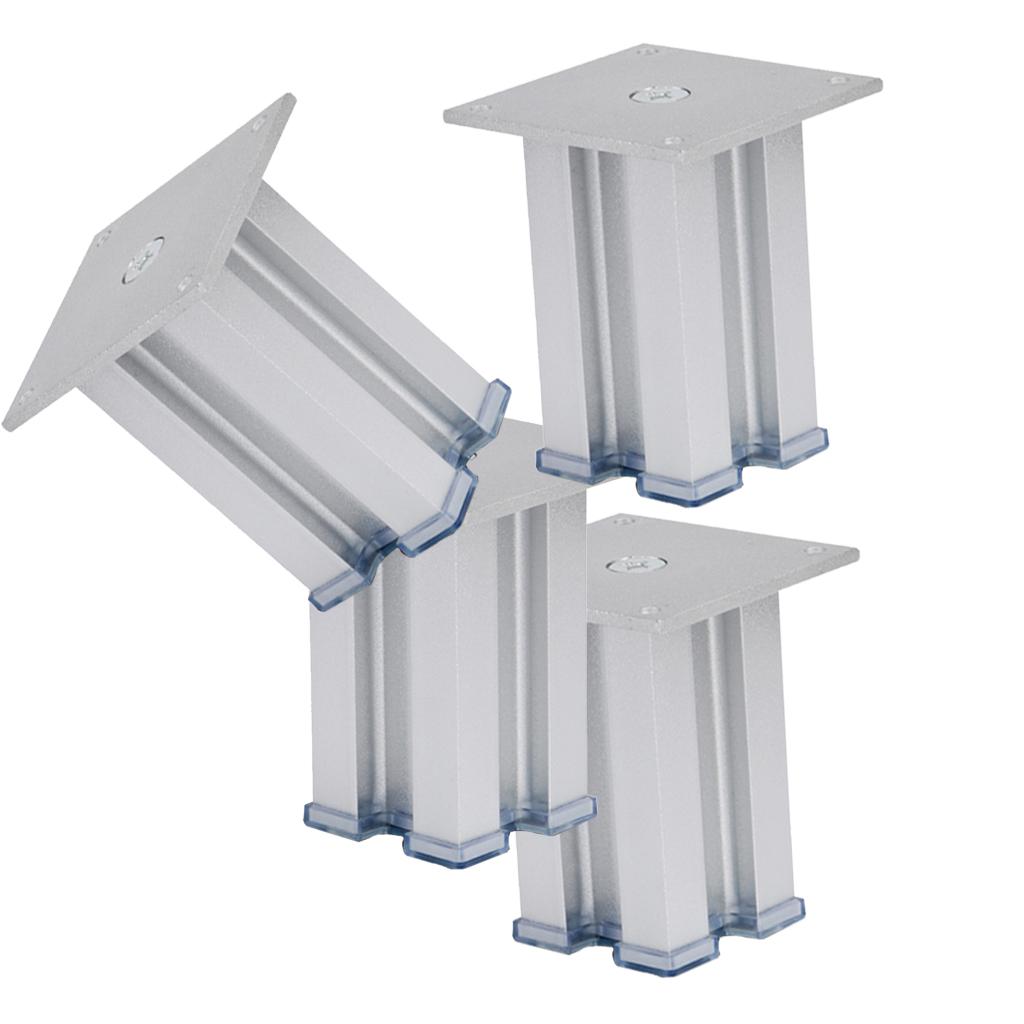 Aluminum Alloy Sofa Leg Furniture Plinth Stand Feet for Cupboard Cabinet 12cm Silver