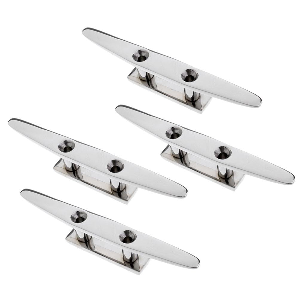 4 Pieces 8 316 Stainless Steel Marine Boat Flat Top Low Cleat Rope Tie"