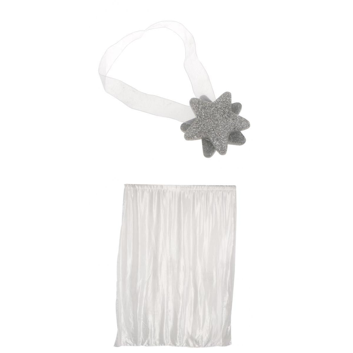 Blackout Curtain Drape with Magnetic Star Buckle White#200x250cm slot top