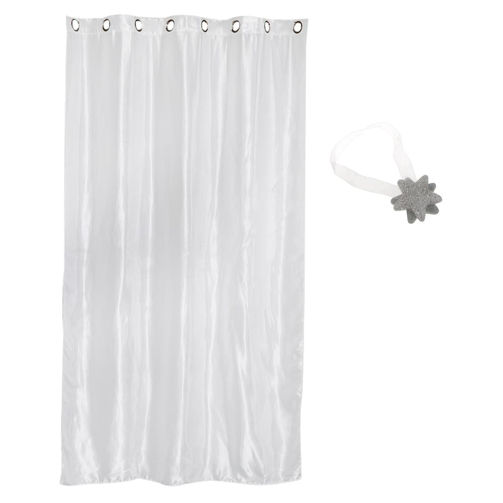 Blackout Curtain Drape with Magnetic Star Buckle White#150x250cm Eyelet