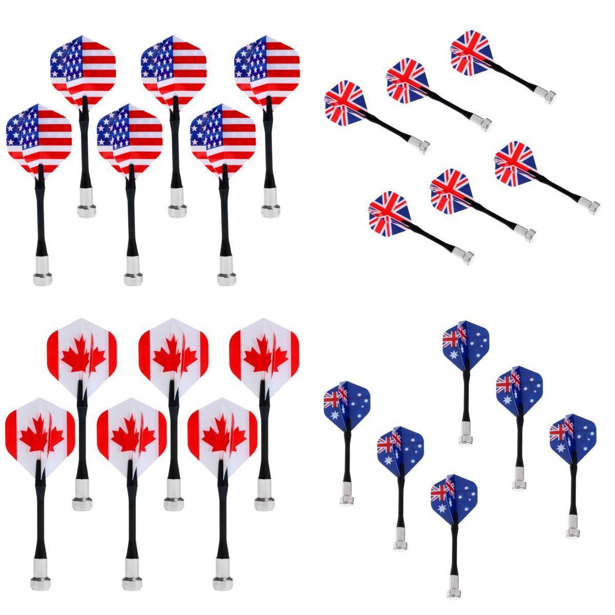 24 Pieces Magnetic Darts for Magnet Dartboard Dart Board National Flag