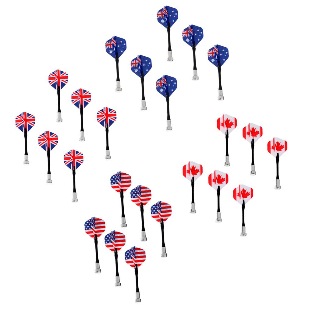 24 Pieces Magnetic Darts for Magnet Dartboard Dart Board National Flag