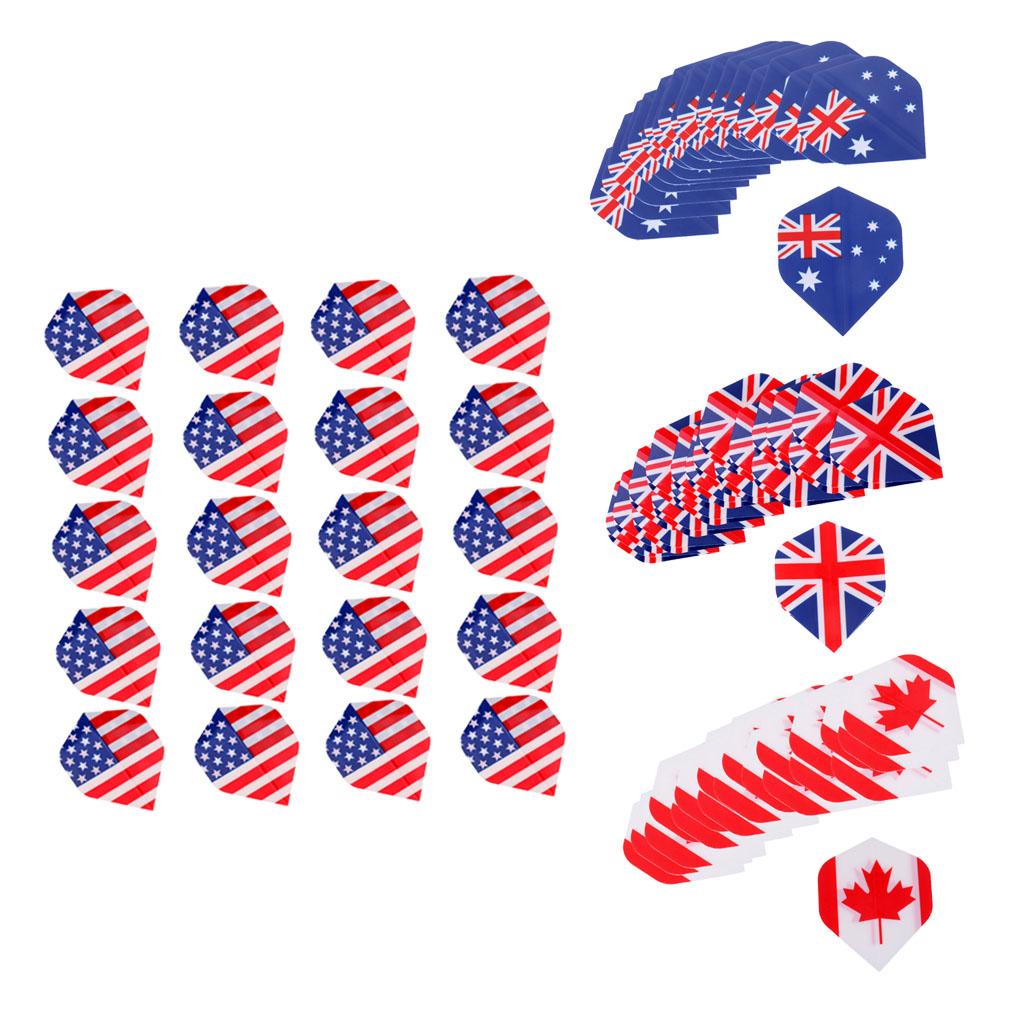 80 Pieces National Flag Standard Dart Flights Professional PET Darts Flights