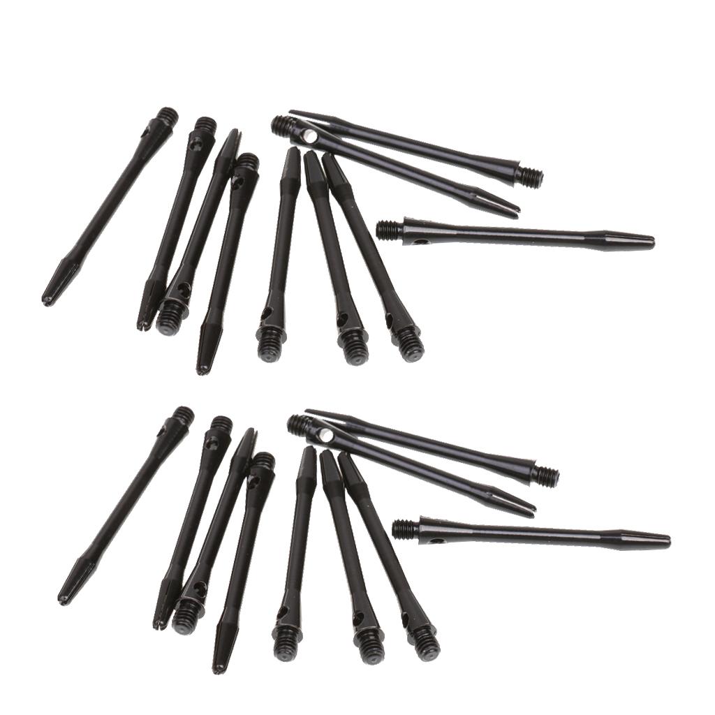 20 Pieces Durable 53mm 2BA Thread Aluminium Alloy Dart Shafts Stems Black