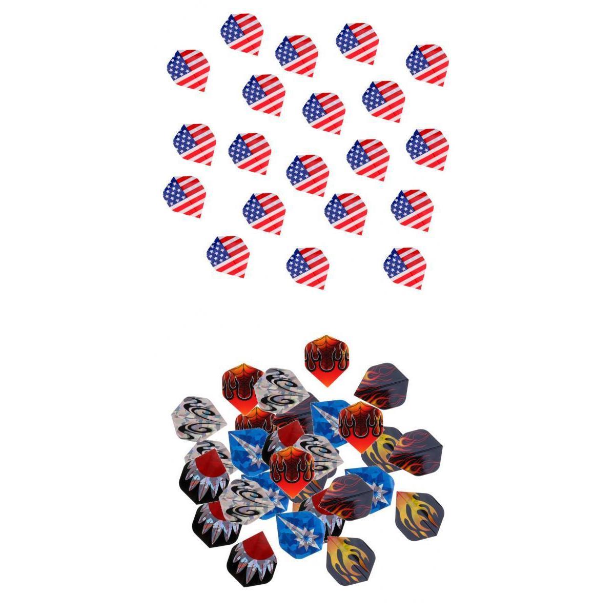 50 Pieces USA National Flag Flame Pattern Professional Standard Dart Flights