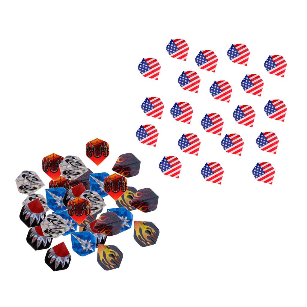 50 Pieces USA National Flag Flame Pattern Professional Standard Dart Flights