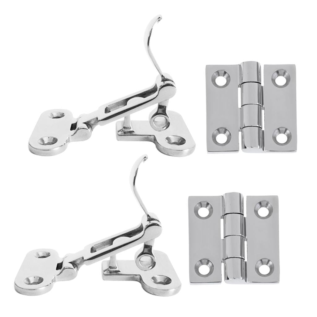 2 Marine Boat Hatch Anti-Rattle Latch Fastener Clamp for 2 Flush Door Hinge