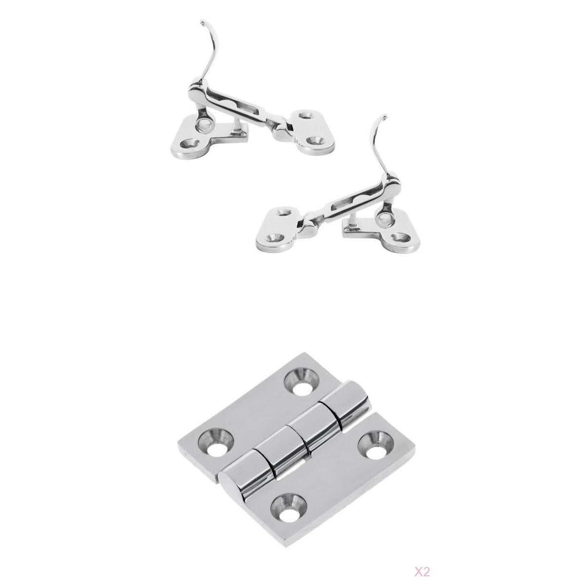 2 Marine Boat Hatch Anti-Rattle Latch Fastener Clamp for 2 Flush Door Hinge