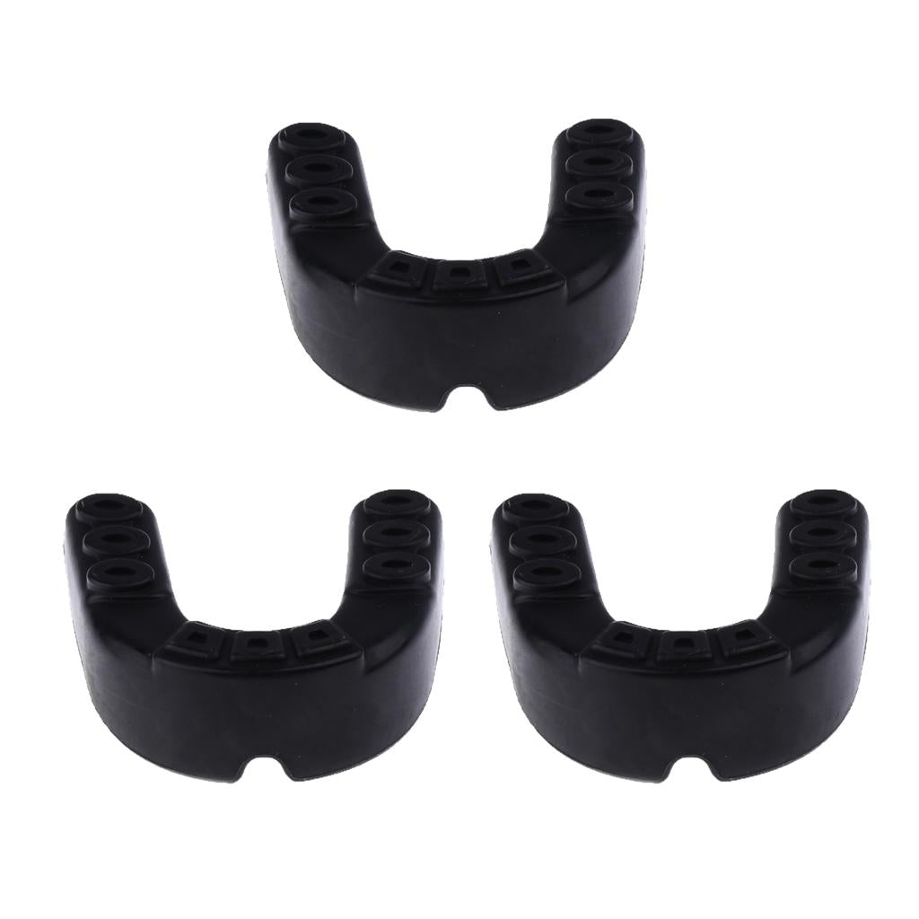 3Pcs EVA Mouth Guard Mouthguard Gum Shield Boxing MMA Teeth Protection Black