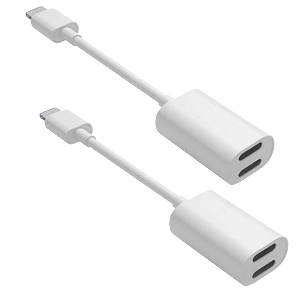 2Pieces Splitter Adapter Headphone Audio & Charger Cable for iPhone 7 8 Plus