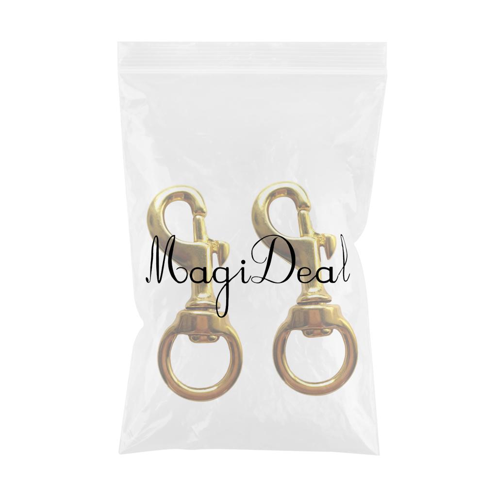 2 Pieces Solid Brass 10mm Eye Ring Trigger Swivel Snap Clasp Hook Clip 45mm