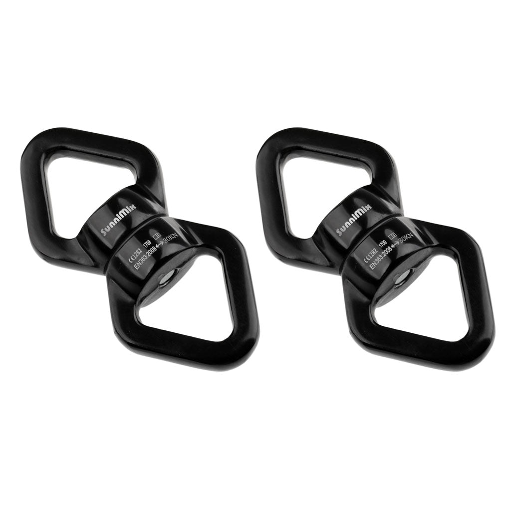 2 Pieces Safety Swivel Rope Connector Device for Climbing Aerial Dance Black