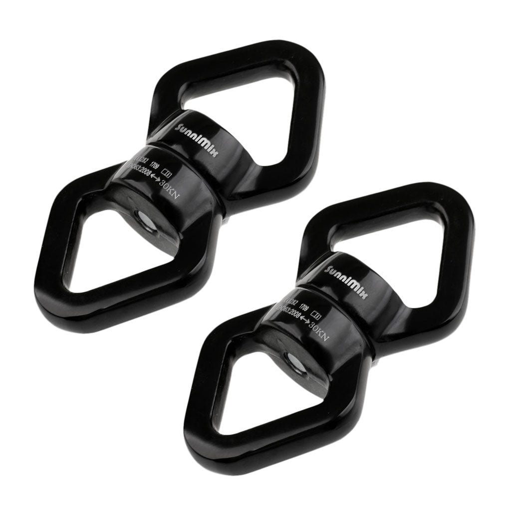 2 Pieces Safety Swivel Rope Connector Device for Climbing Aerial Dance Black