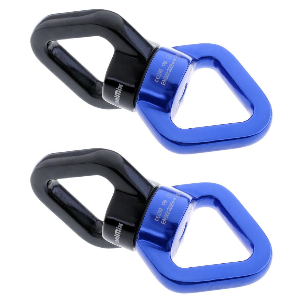 2 Pieces Safety Swivel Rope Connector for Climbing Aerial Dance Black Blue