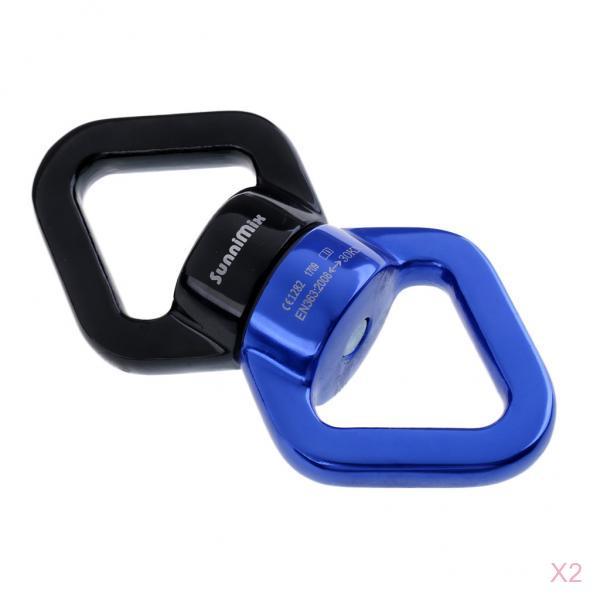 2 Pieces Safety Swivel Rope Connector for Climbing Aerial Dance Black Blue
