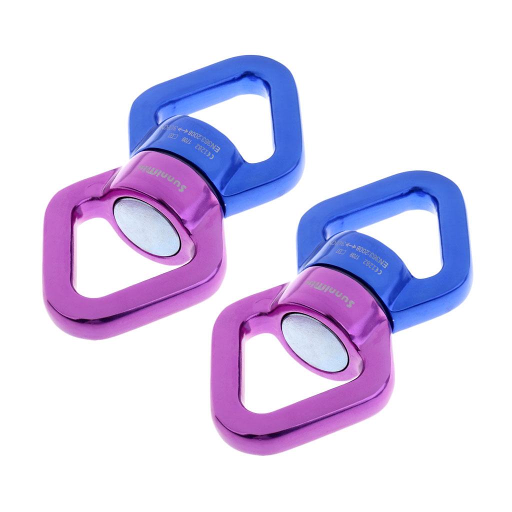 2 Pieces Safety Swivel Rope Connector for Climbing Aerial Dance Blue Purple
