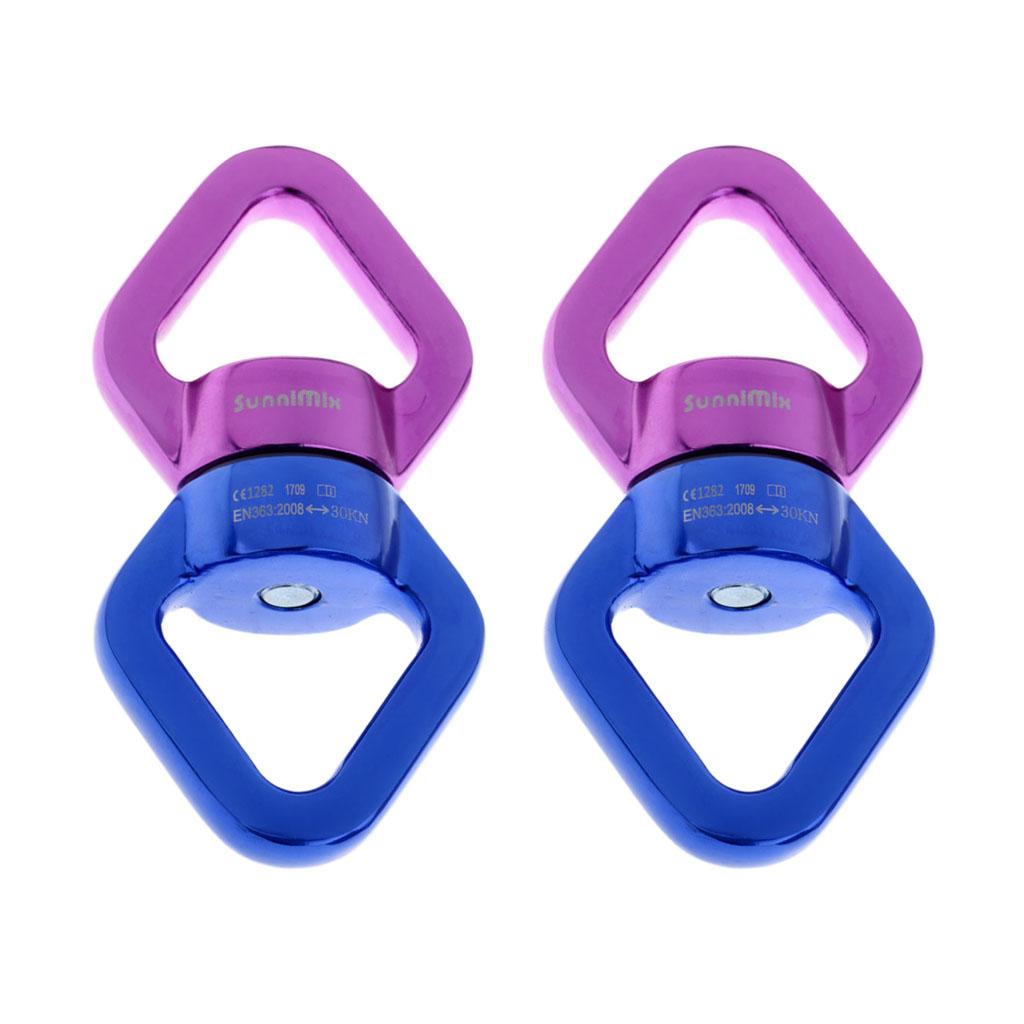 2 Pieces Safety Swivel Rope Connector for Climbing Aerial Dance Blue Purple