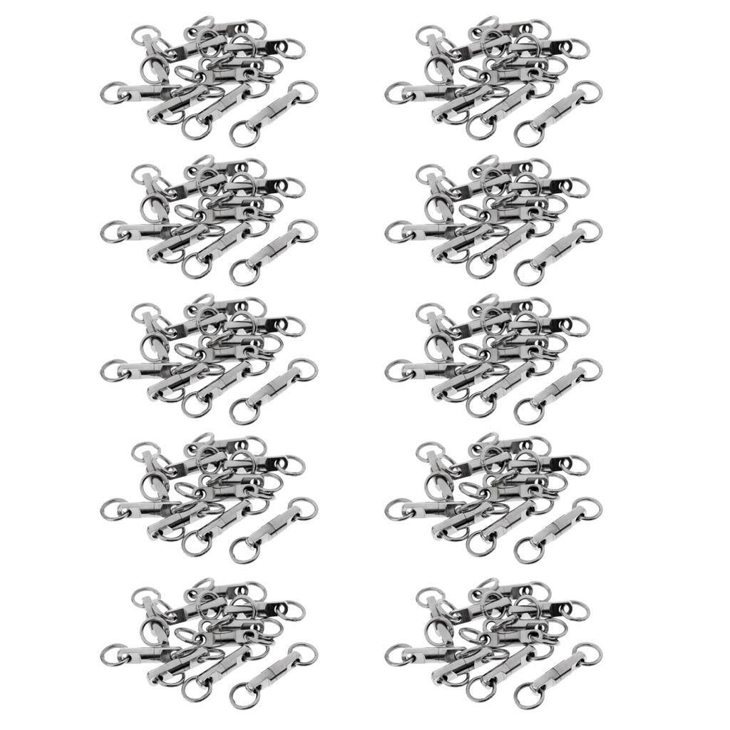 100pcs Fishing Ball Bearing Swivels Heavy Duty Big Game Fishing Swivels 5mm