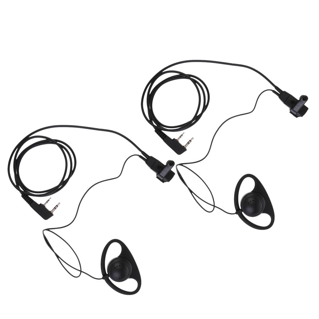 2 Pieces Two Way Radio D-Ring Earpiece Headset for Baofeng Kenwood TK Series