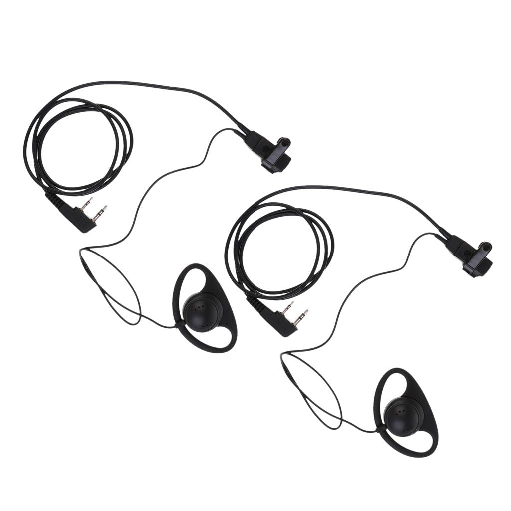 2 Pieces Two Way Radio D-Ring Earpiece Headset for Baofeng Kenwood TK Series