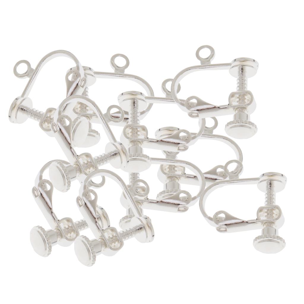 70 Pieces Non-Piercing Brass Screw Earring Clip Flat Hooks DIY Crafts