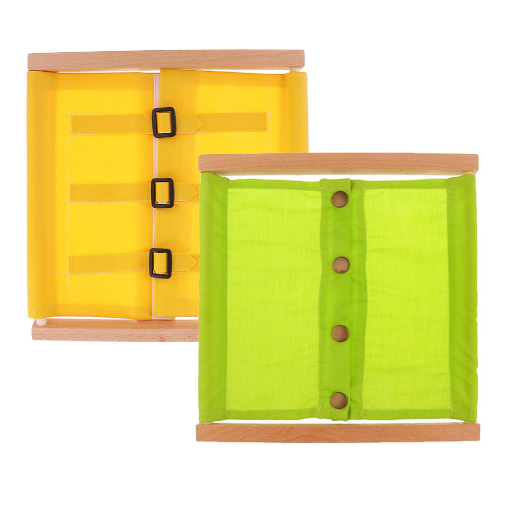 2 Pieces Montessori Early Development Materials Small Buttons Dressing Frame