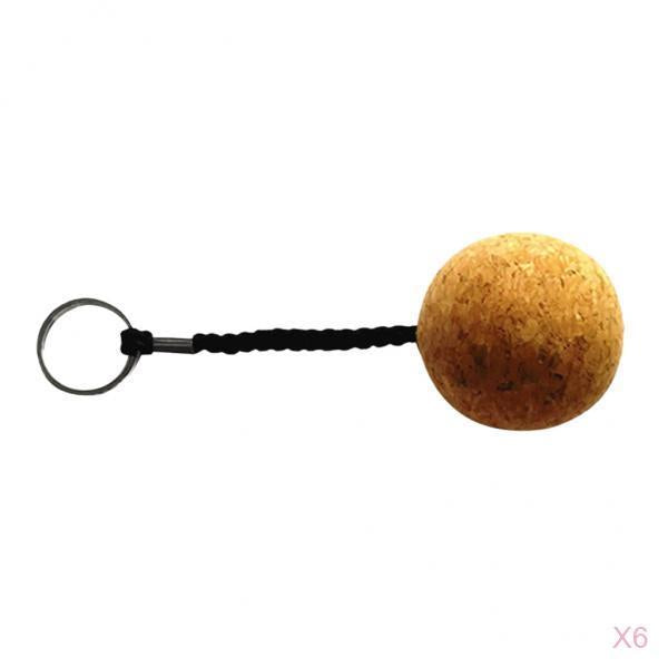 6 Pieces Floating Cork Keyring Water Buoyant Key Ring Marine Sailing Boating