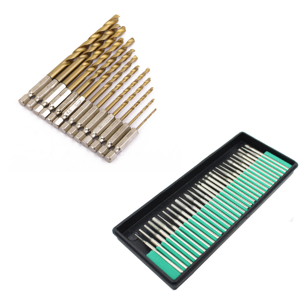30Pcs Grinding Head 3mm Shank + 13Pcs Hex Shank Cobalt Drill Bit Set