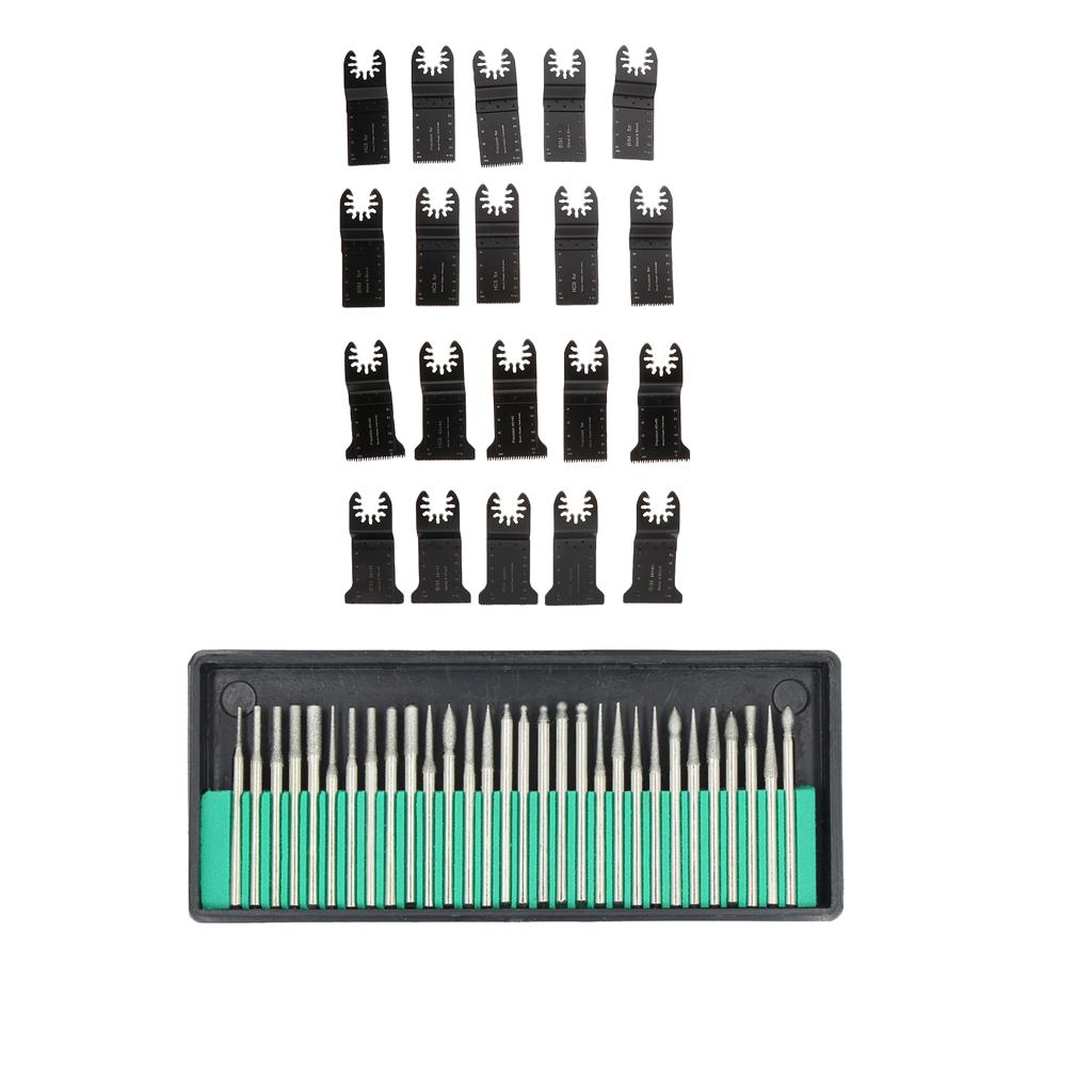 30Pcs Grinding Head 3mm Shank + Set of 20Pcs Oscillating Saw Blade