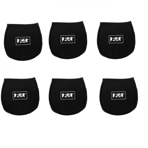 6Pcs Neoprene Fishing Reel Bag Waterproof Reel Cover Storage Pouch