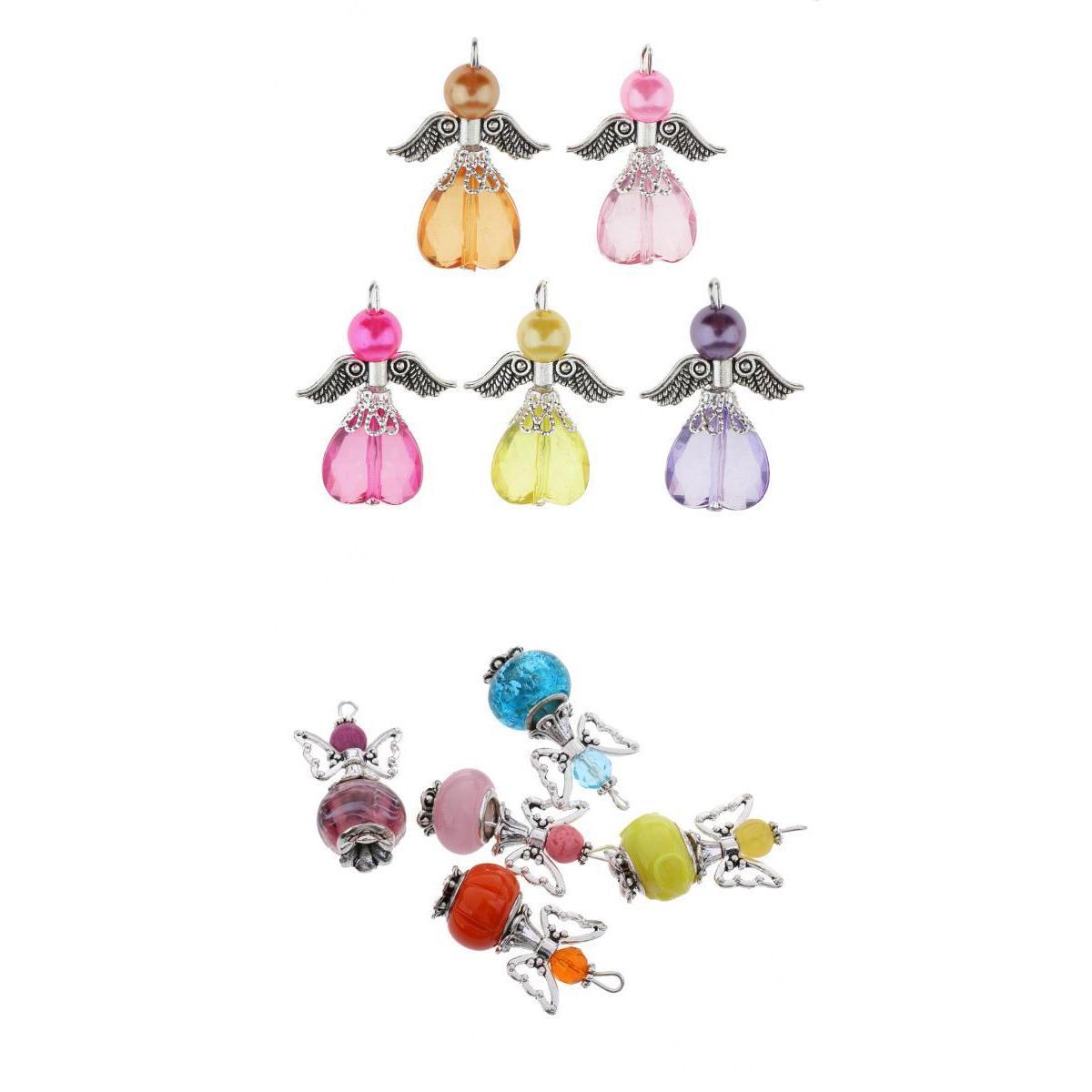 10 Pieces Mixed Acrylic Angel Fairy Wings Charms Pendant for Jewelry Making
