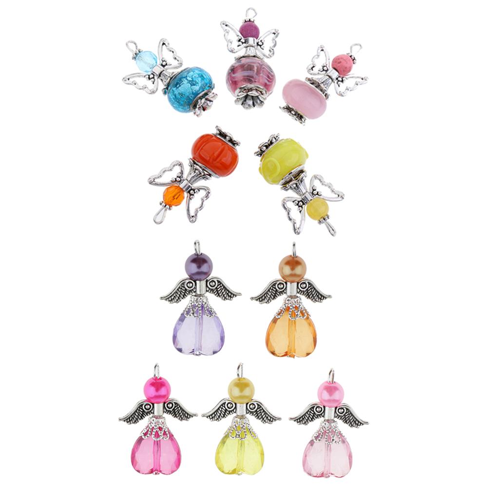 10 Pieces Mixed Acrylic Angel Fairy Wings Charms Pendant for Jewelry Making