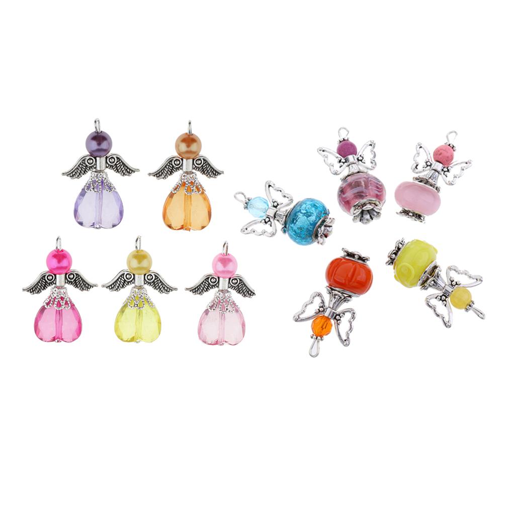 10 Pieces Mixed Acrylic Angel Fairy Wings Charms Pendant for Jewelry Making