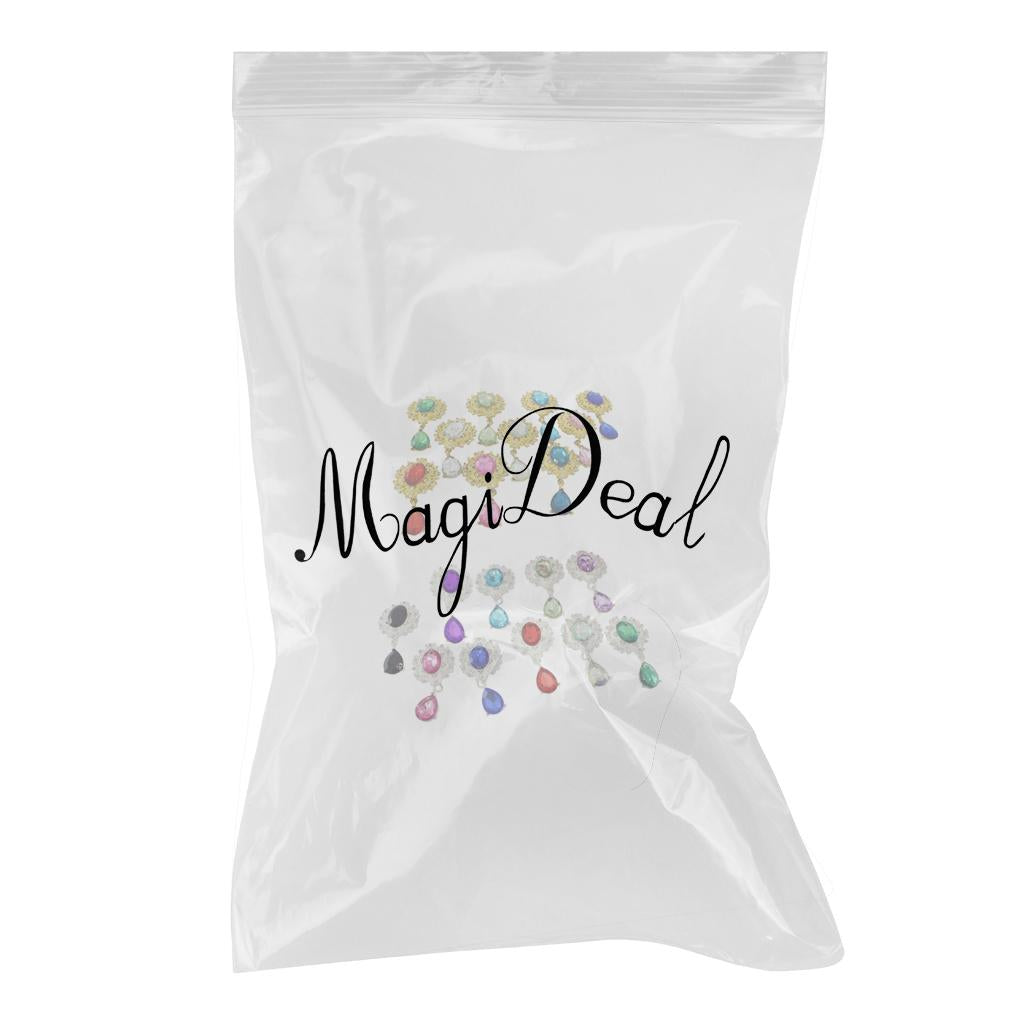20 Pieces Assorted Color Water Drop Crystal Flatback Buttons Embellishment