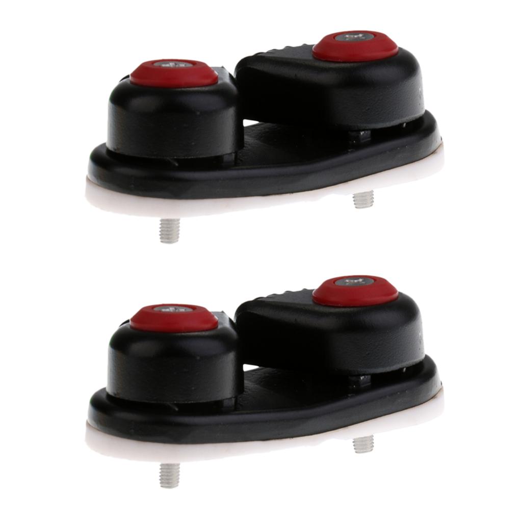 2 Pieces Boat Sailing Sailboat Ball Bearing Cam Cleat - Black