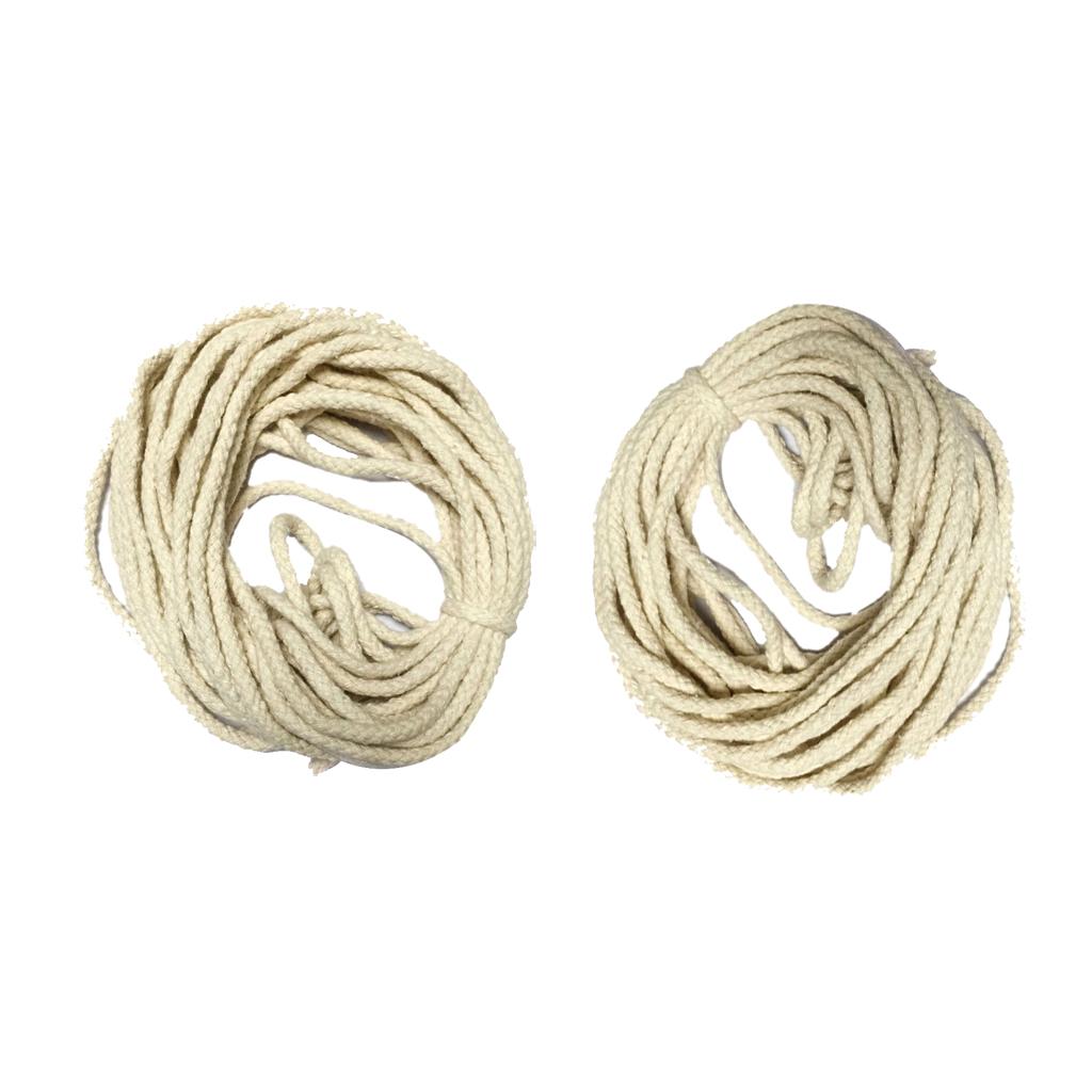 2 Pieces 10 Meters DIY Braided Pure Cotton Rope Cord String for Clothing 5mm