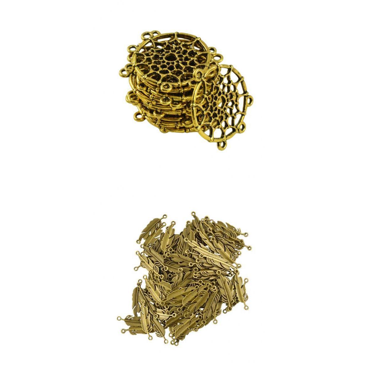 20pcs Dreamcatcher Charms+100pcs Feather Charms Connector Charms Pendant DIY